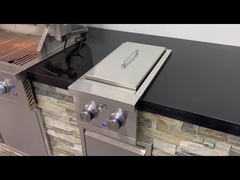 Bếp nướng gas ngoài trời Bbq bằng thép không gỉ tích hợp đầu đốt hai mặt 12,6